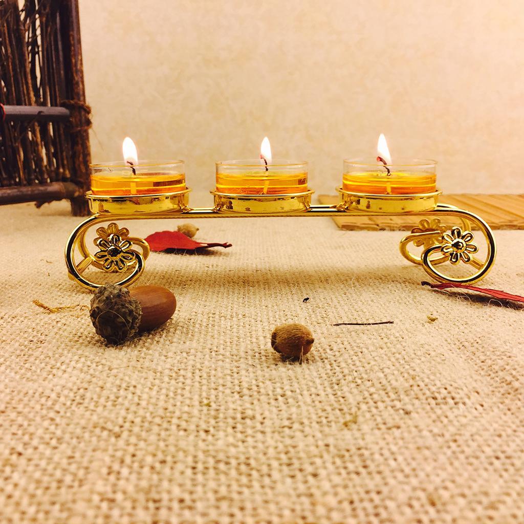 Candle Holder Candlestick Ghee Lamp Menorah for Restaurant Meditation Study