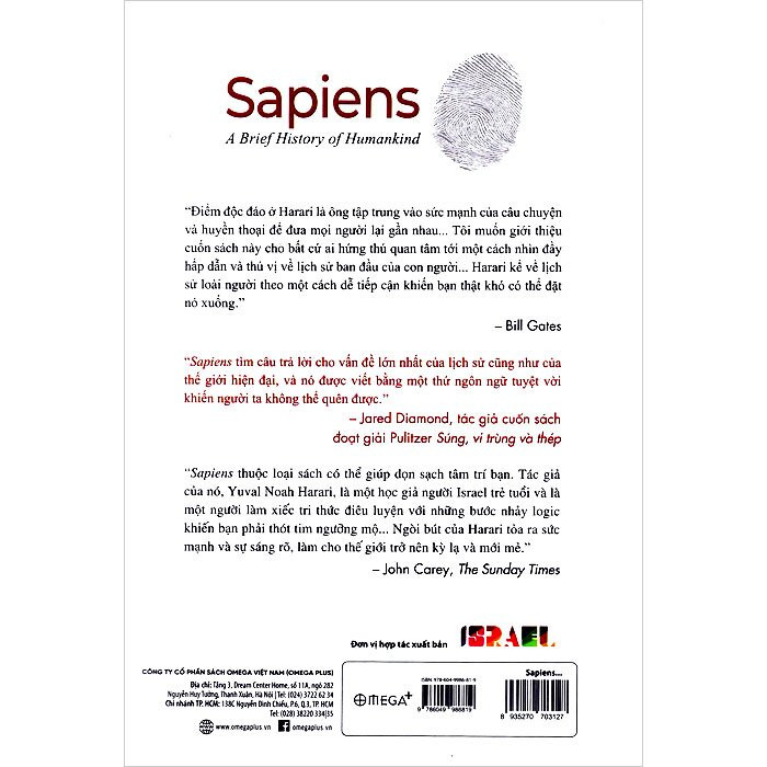Sapiens - Lược Sử Loài Người - Yuval Noah Harari -  Nguyễn Thủy Chung dịch, Võ Minh Tuấn hiệu đính - (bìa mềm)