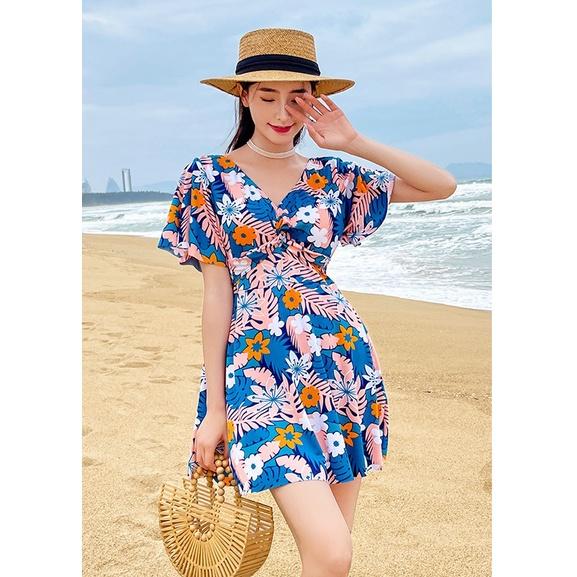 Bộ đồ bơi nữ liền mảnh họa tiết hoa kín đáo tôn dáng size lớn