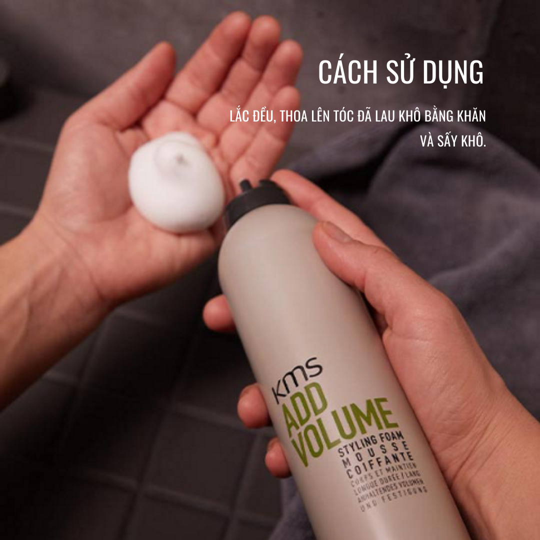 Bọt Tạo Phồng Tóc Goldwell KMS Addvolume Tạo Phồng Nhanh Không Bết, Giữ Độ Phồng Lên Đến 72h - 300ml