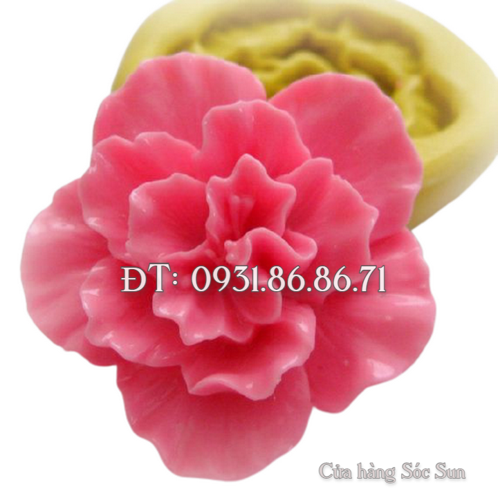 Khuôn silicon hoa cẩm chướng cánh xoăn - Mã số 1644