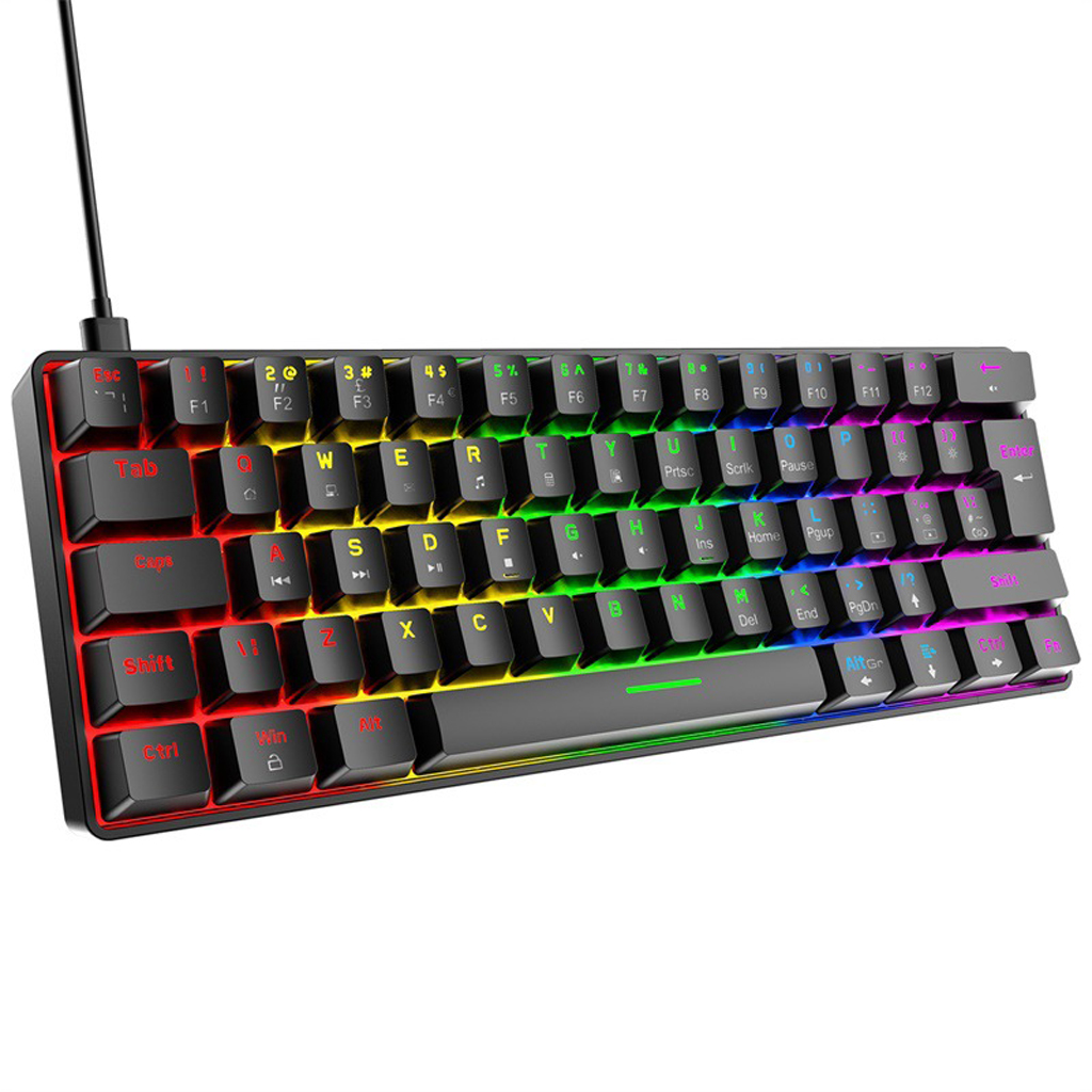 VINETTEAM Bàn Phím Cơ Mini Gaming Ziyoulang T60 Blue Switch Led Raindbow 62 Phím RGB 18 Chế Độ Khác Nhau Chơi Game Dùng Văn Phòng Cực Đã Tương Thích Với Laptop PC Máy Tính - Hàng Chính Hãng