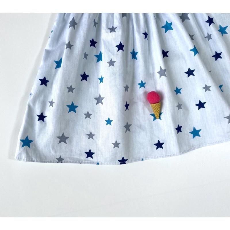 Đầm bé gái,váy trẻ em họa tiết ngôi sao cotton size 0 đến 6 tuổi.