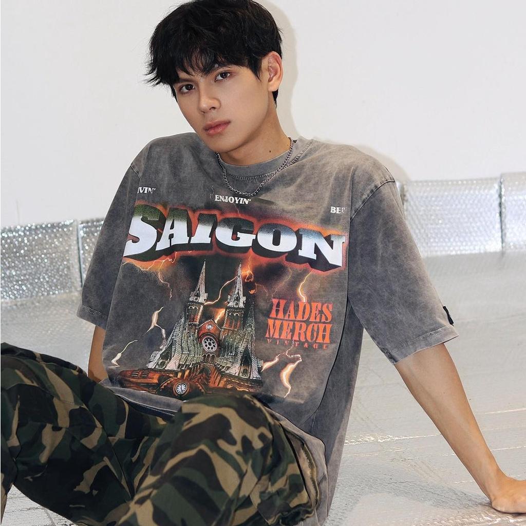 Áo Thun Local Brand Hades Loang Nhuộm Nam Nữ Tay Lỡ Oversize Unisex Full Mạc