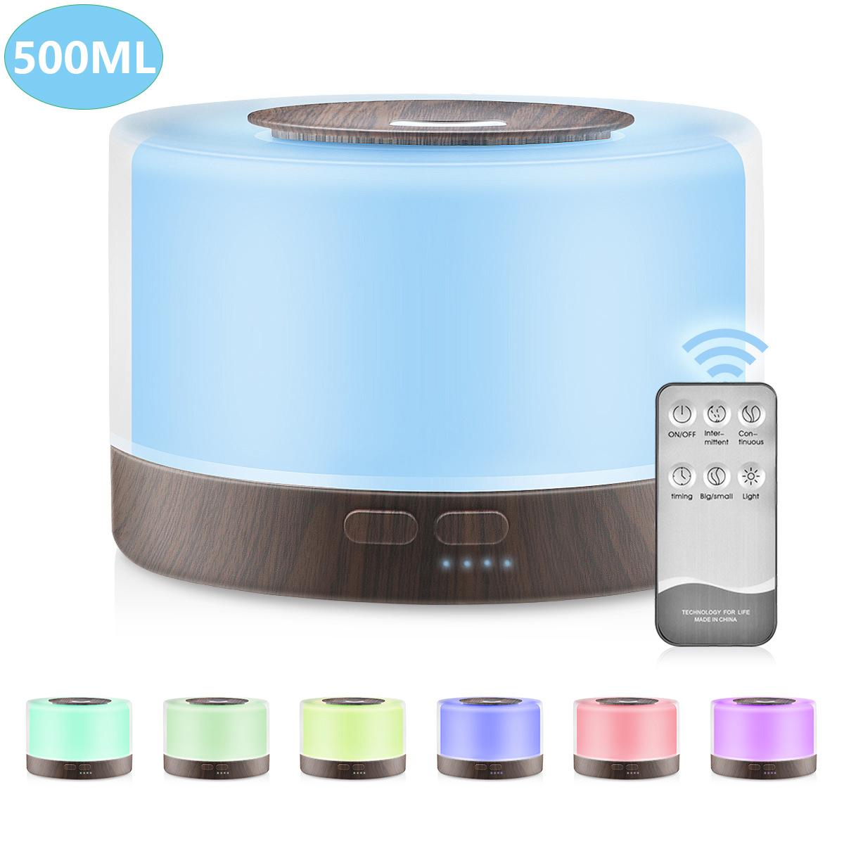500ML Xông Tinh Dầu Khuếch Tán Nồi Cơm Điện Từ Máy Tạo Độ Ẩm Không Khí Có Đèn LED Nhà Phòng Siêu Âm Thanh Mát Sương Tinh Máy Khuếch Tán Tinh Dầu
