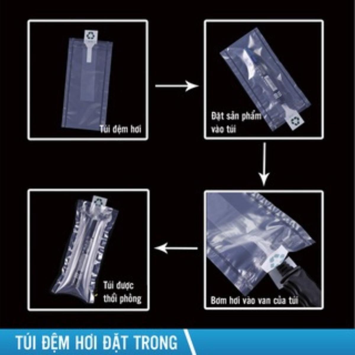 Đệm hơi đặt trong combo  10x15 túi đệm khí chống sốc bong bóng khí đệm hơi, túi hơi đệm khí, đệm hơi chèn hàng-MHPACK