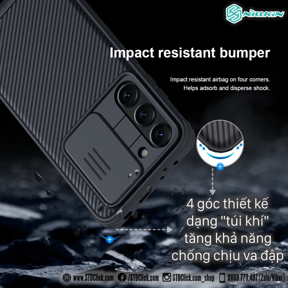 ỐP LƯNG DÀNH CHO ĐIỆN THOẠI SAMSUNG GALAXY S23 5G NILLKIN CAMSHIELD PRO BẢO VỆ CAMERA