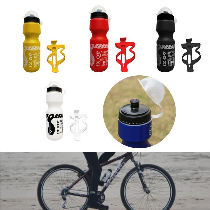 Bộ Bình Nước Thể Thao Bằng Nhựa 750ml Kèm Gọng Gắn Chất Lượng Cao Tiện Dụng