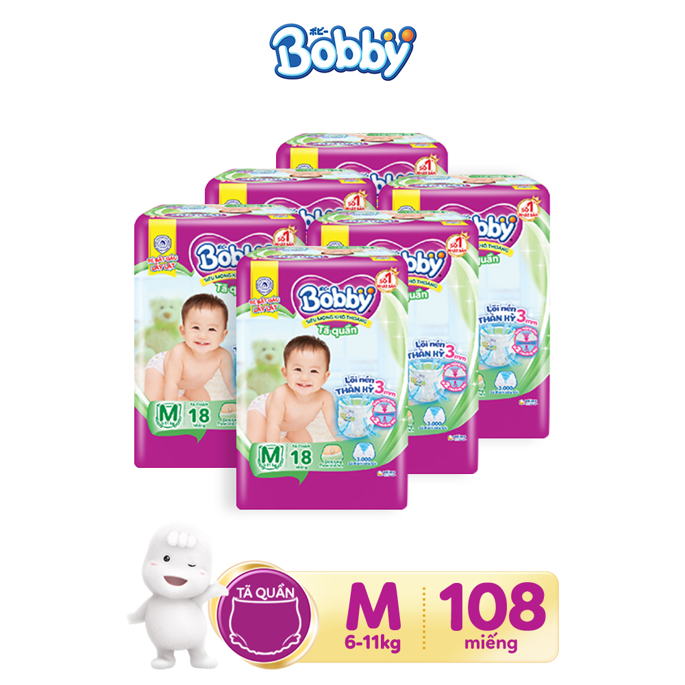 Combo 6 Tã quần Bobby Pants M18 dành cho bé 6 - 11kg