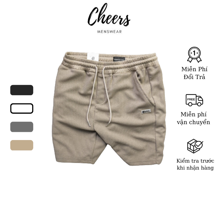 Quần Short Thun Nam Cheers Chất Vải Thun Xốp Tổ Ong Thời Trang, Trẻ Trung, Không Bai Dão