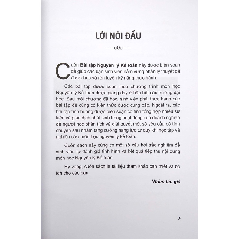 Hệ thống bài tập & câu hỏi trắc nghiệm nguyên lý kế toán