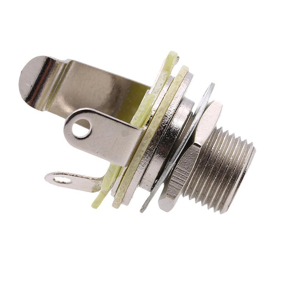 10pcs Chrome 1/4" 6.35mm Electric Guitar Bass Mono Jack Socket Guitar Parts