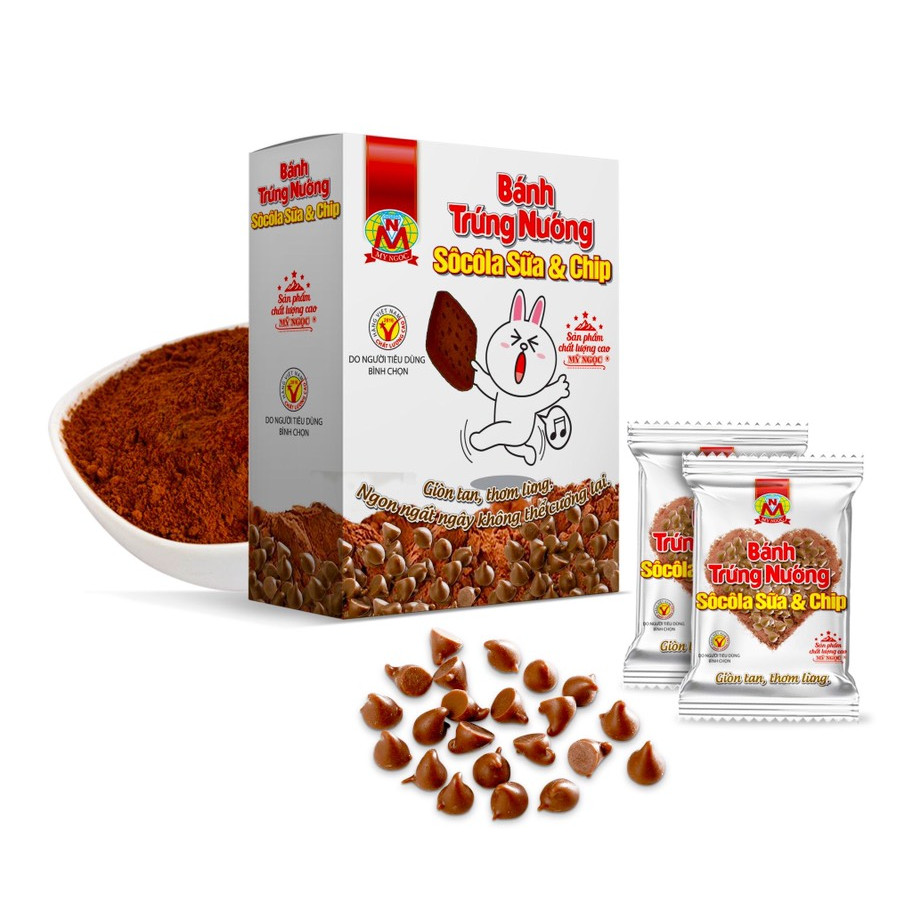 45g Bánh trứng nướng SÔCÔLA sữa &amp; chip MỸ NGỌC