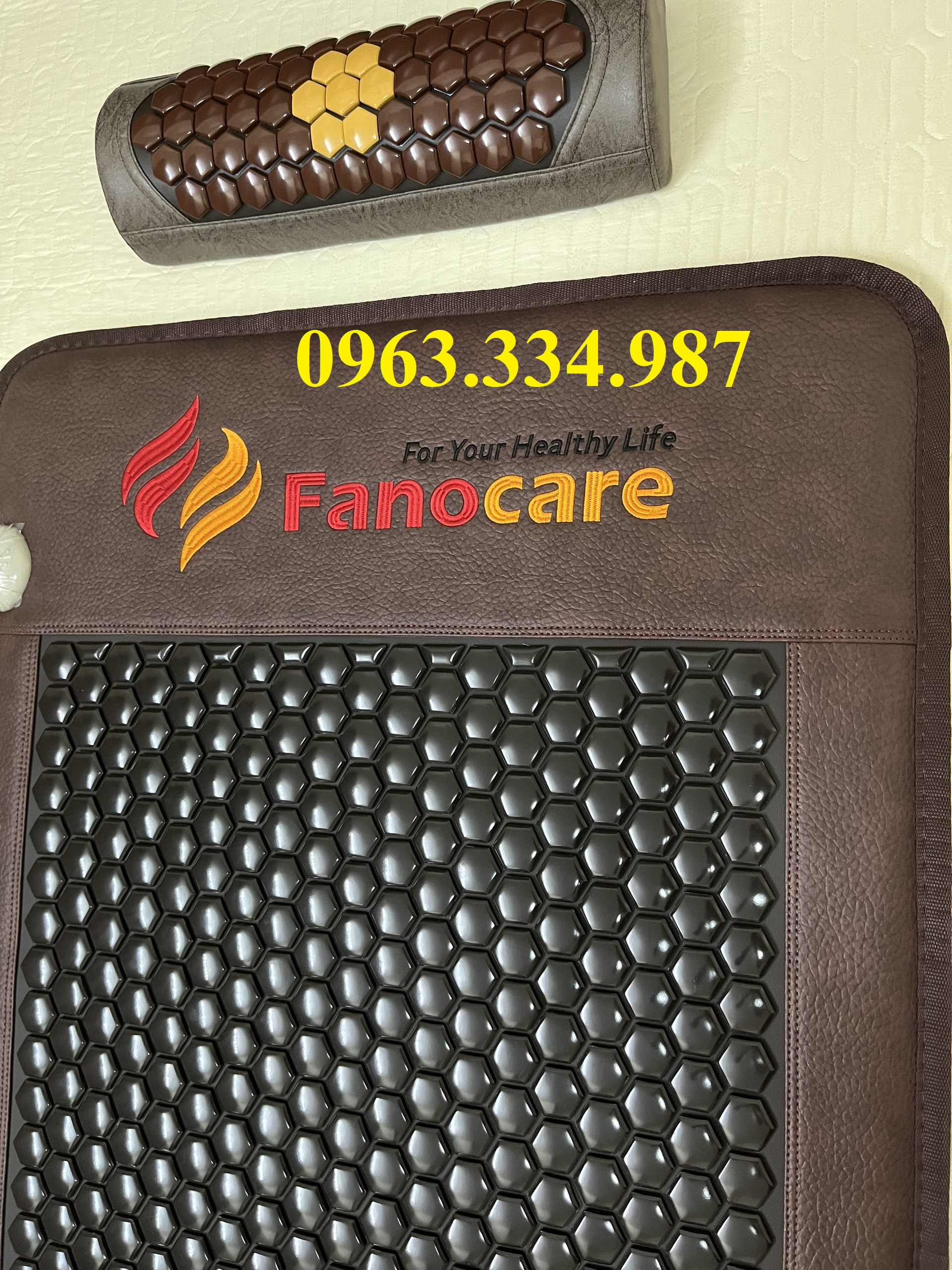 Thảm/Nệm đá nhiệt nóng Fanocare KT 70x170x3.5cm FN70D lục giác đen