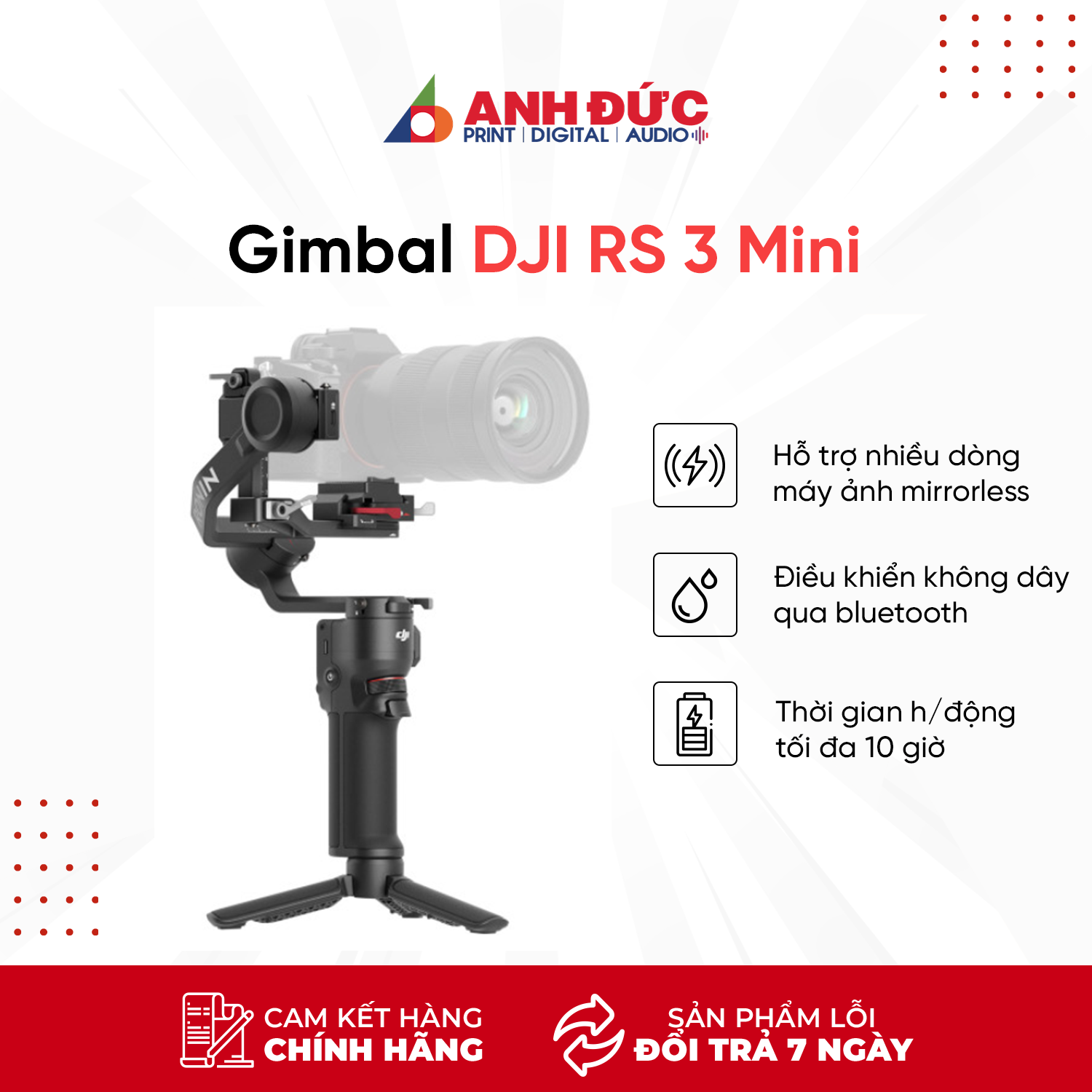 Tay cầm chống rung Gimbal DJI RS 3 Mini - Hàng chính hãng