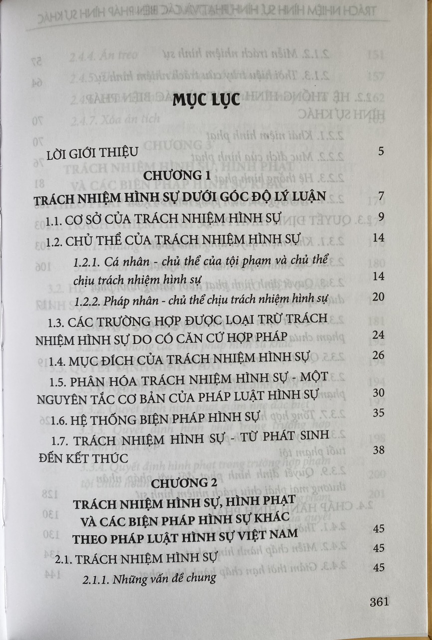 Trách nhiệm hình sự, hình phạt và các biện pháp hình sự khác