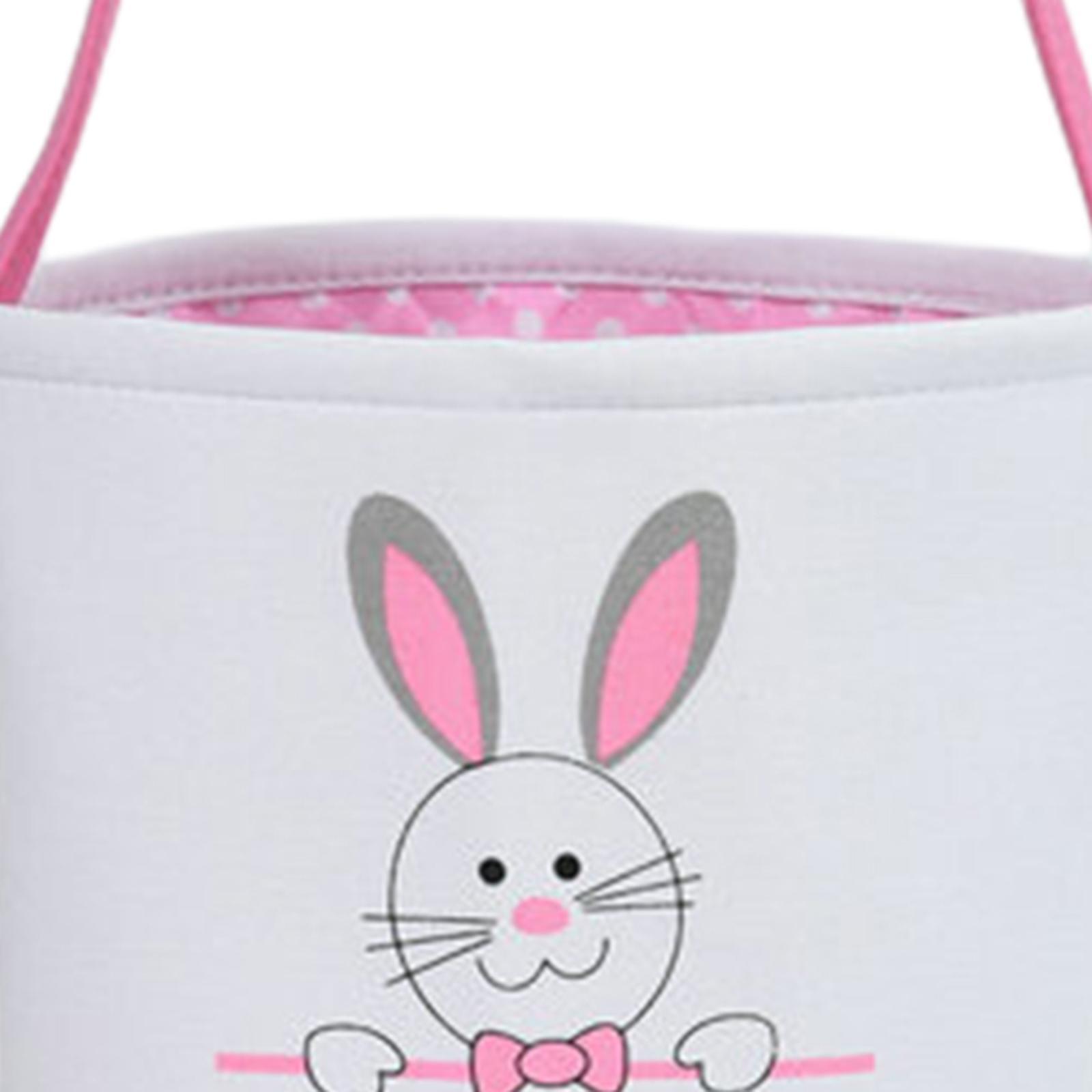 2Pcs Cute Easter Bunny Basket Easter Rabbit Buckets Handbag for Holiday
