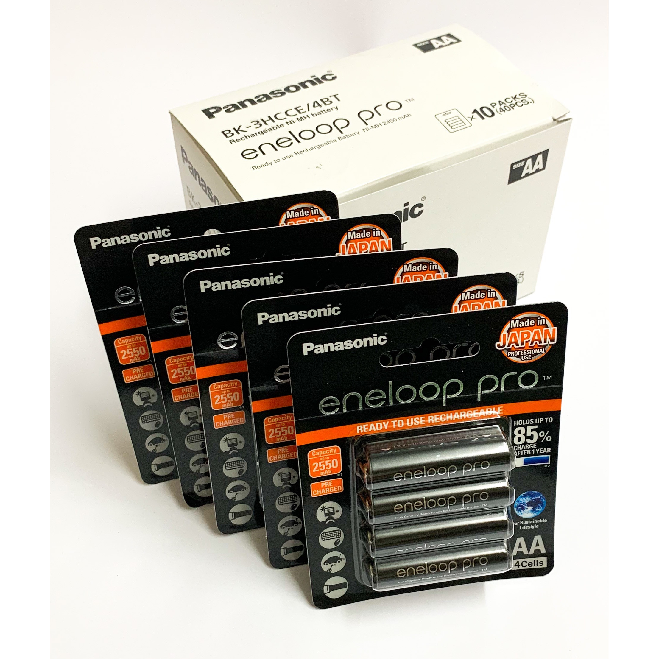 COMBO 5 Vỉ Pin Sạc AA ENELOOP PRO 2550 mah BK - 3HCCE/4BT - Hàng Chính Hãng