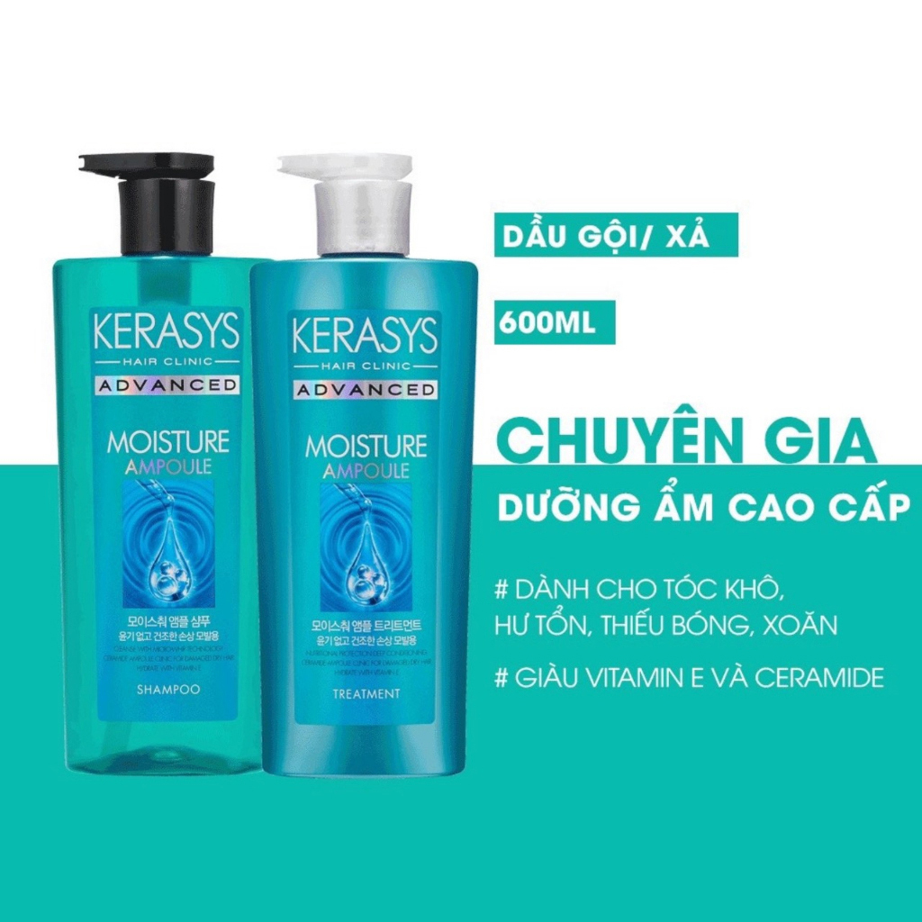 Dầu gội xả dưỡng ẩm Cao Cấp Kerasys Advanced Moisture Hàn Quốc 600ml