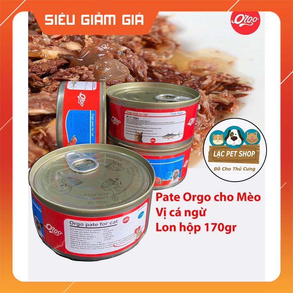 Pate Lon lớn 170gr tiết kiệm - Orgo Pate cho mèo - Thịt cá ngừ Thức ăn ướt dạng mảnh đóng hộp cho mèo