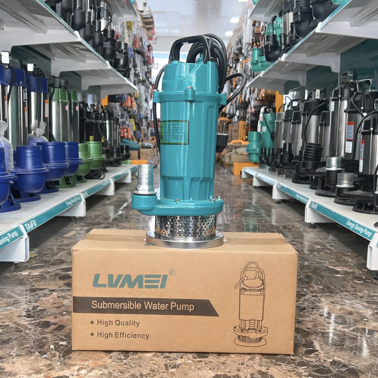 Máy Bơm Chìm, Bơm Tõm 370W không ngâm dầu LVMEI - Bảo hành 1 năm