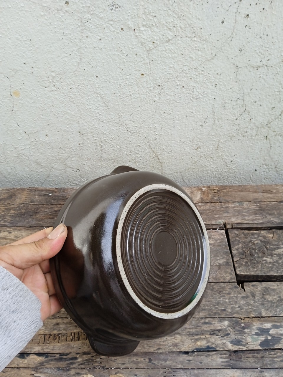 Nồi đất tráng men nắp sứ kho thịt, kho cá 1L