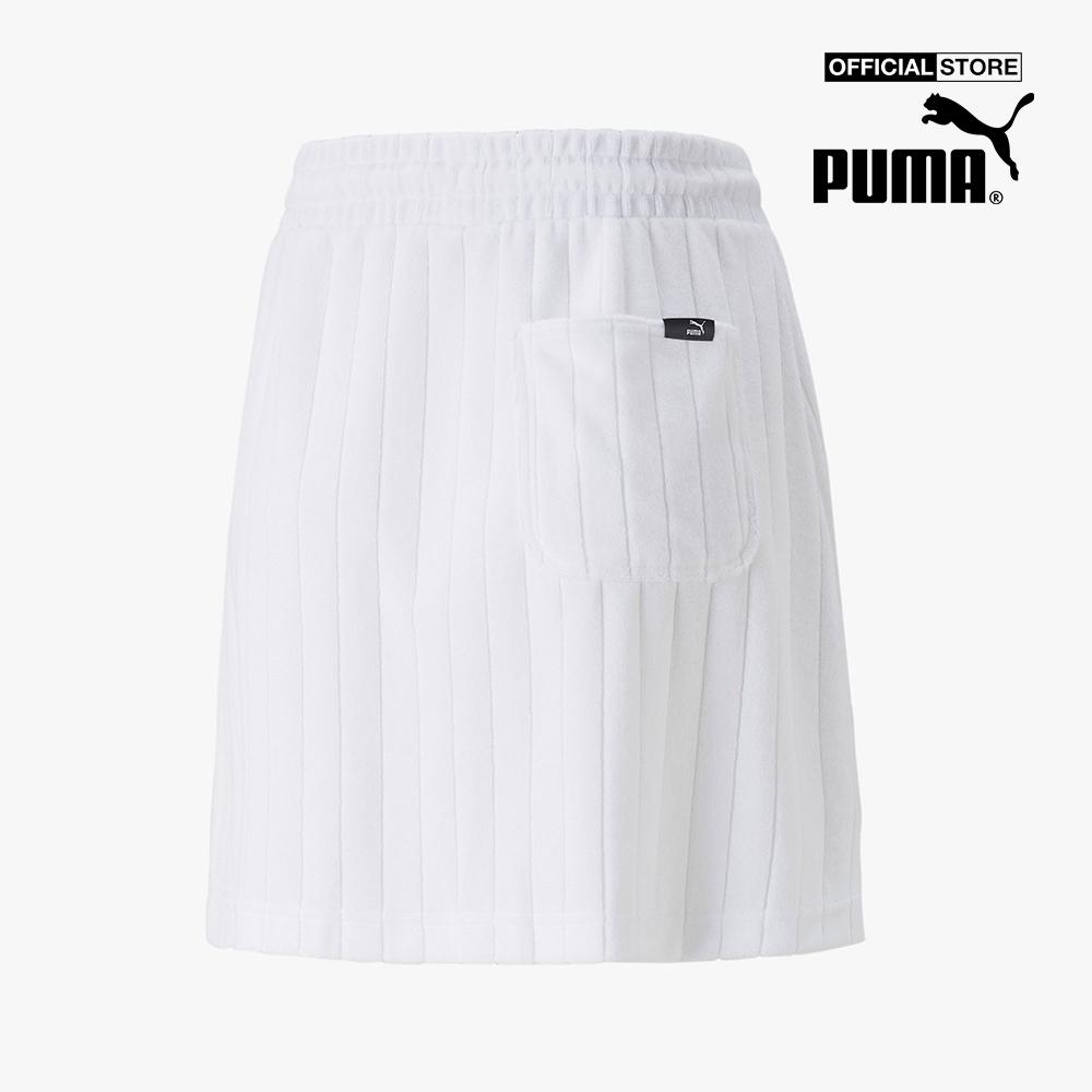 PUMA - Chân váy mini thể thao lưng thun Downtown Towelling 533592