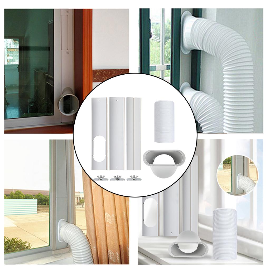 Air Conditioner Window Seal, 5Pcs Window Plate Kit Flexible Easy to Install Mouth Adapter Air Conditioner Pipe Set Portable AC Replacement Window Hose