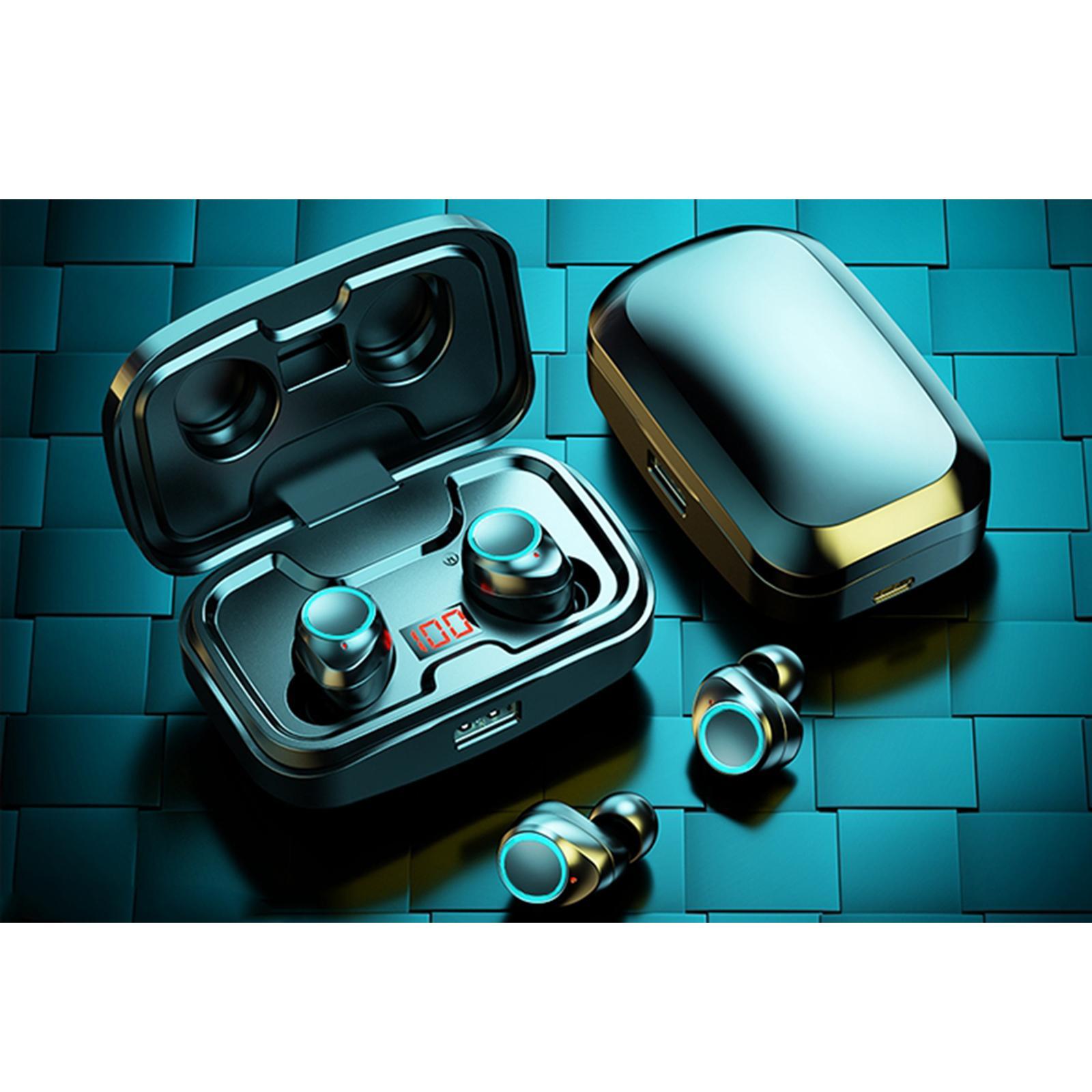 HiFi Sound Waterproof Bluetooth Earbuds Headphone Earphones 3500mAh Black