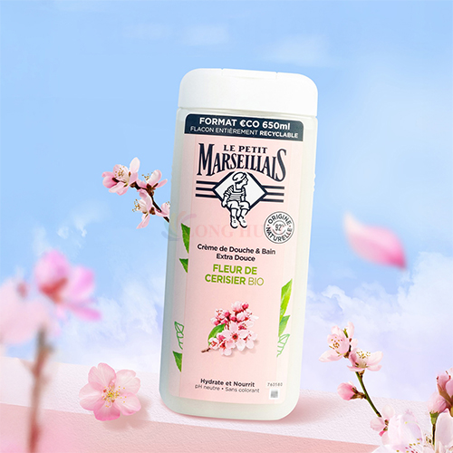 Sữa tắm 92% hữu cơ Le Petit Marseillais (650ml) - Hàng chính hãng