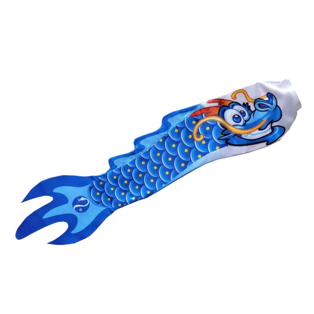 2-4pack Creative Dragon Flag Outdoor Windsock Carp Streamer Hanging Decor Blue