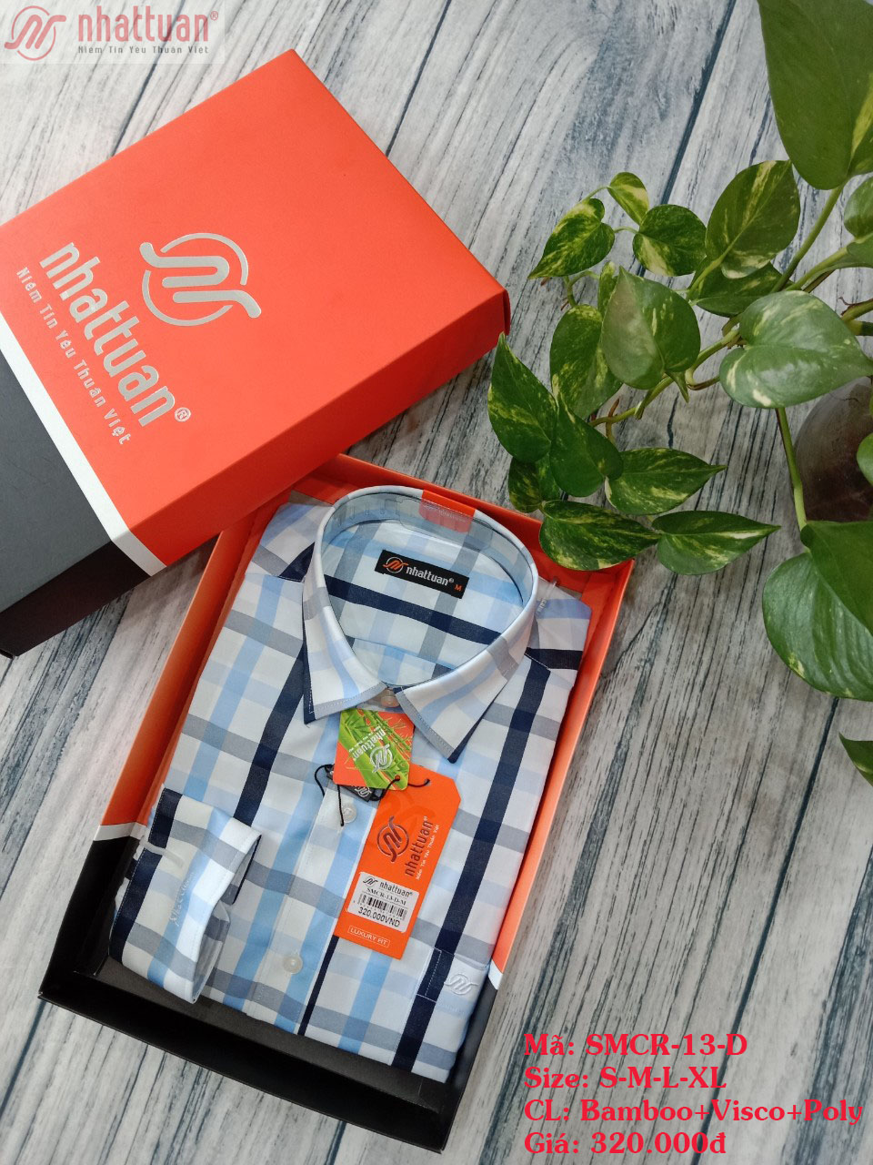 Áo sơ mi caro tay dài thời trang nam 320 của Nhật Tuấn