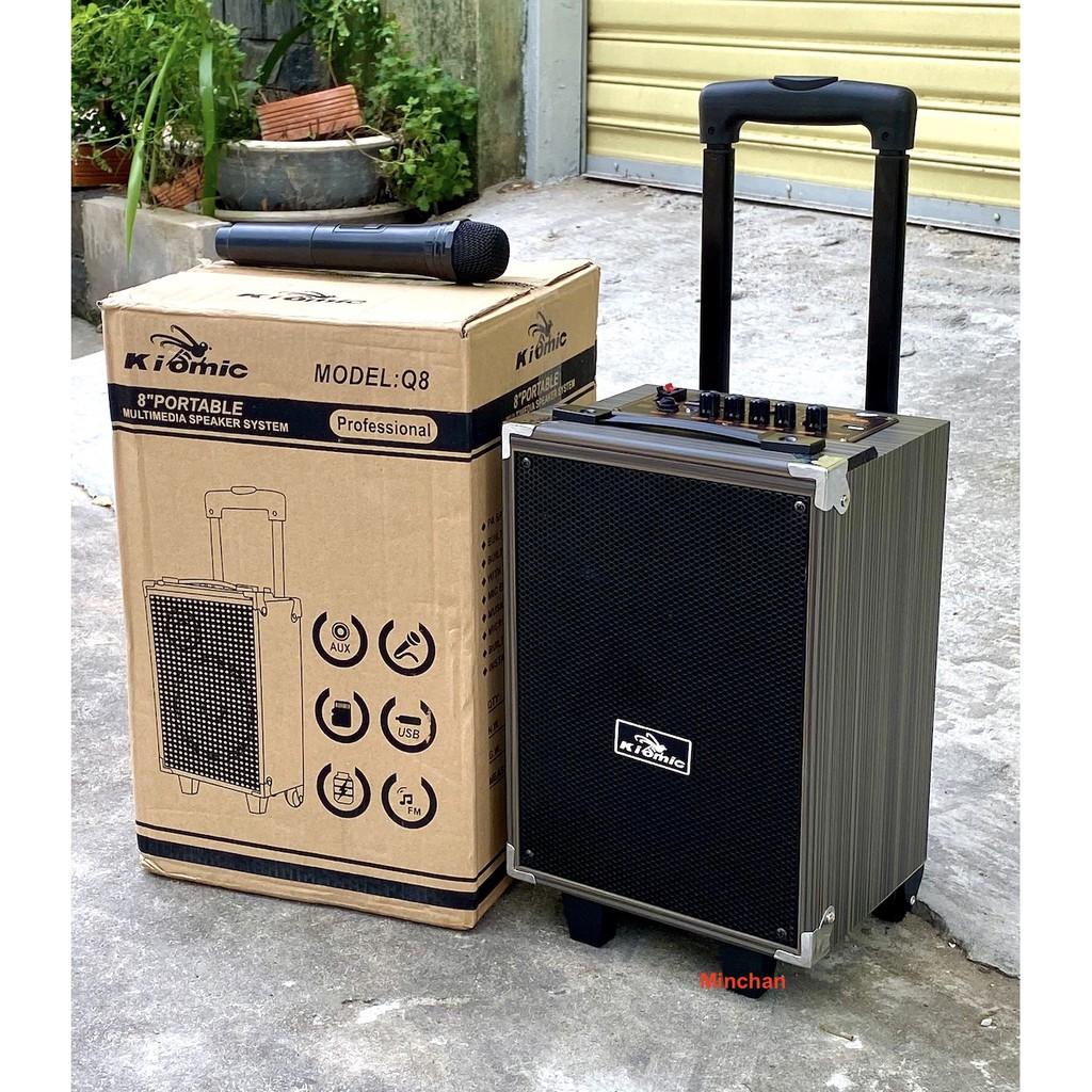 [Tặng Micro Không Dây] Loa Kéo Karaoke Bluetooth Kiomic Q8 Pro Hát Siêu Hay Mẫu Mới 2022 - Phân Phối Toàn Quốc