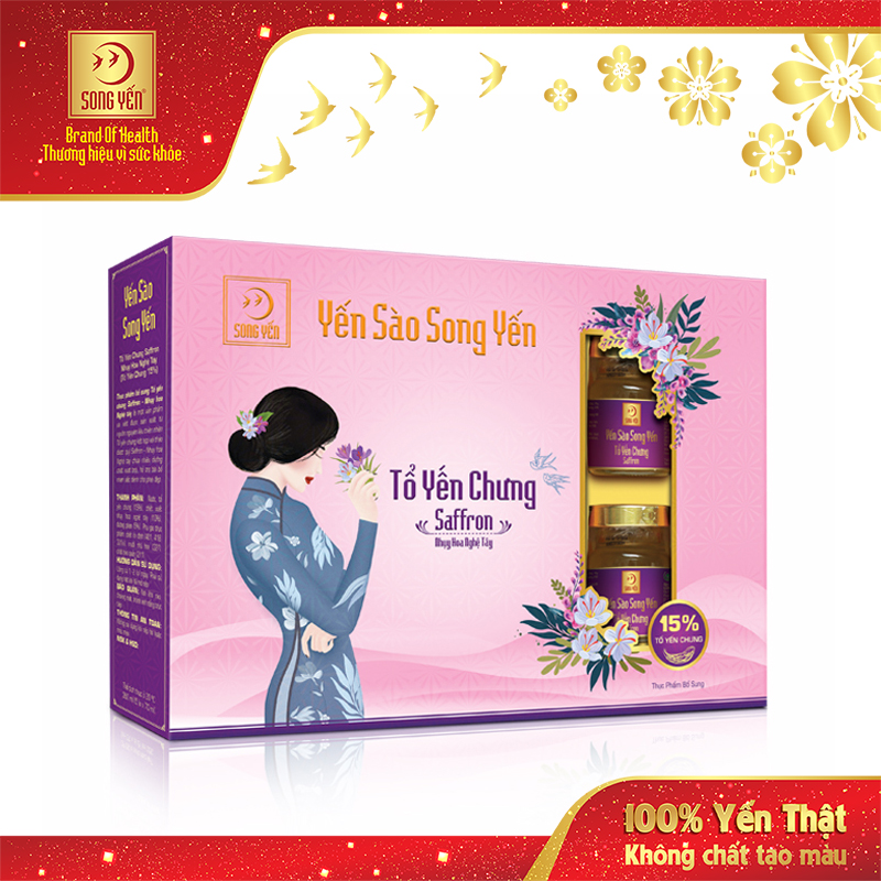 Tổ Yến Chưng Saffron Nhụy Hoa Nghệ Tây 15% Song Yến (Lốc 5 x 70ml)