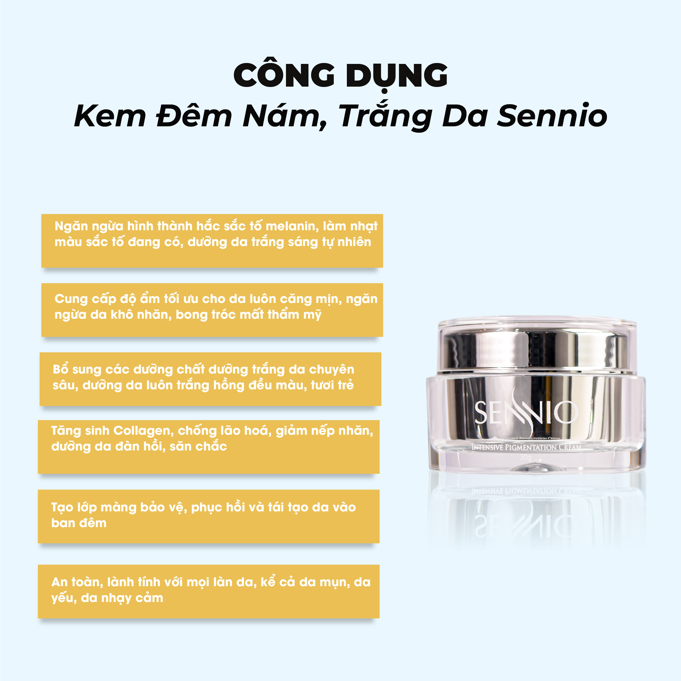 Kem đêm xóa mờ thâm nám SENNIO 