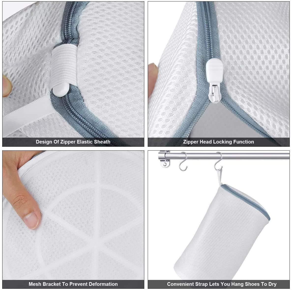 Net Net cho giày, túi giặt giày có zip cho máy giặt túi giày Schuhnetz, túi bảo vệ túi giặt cho giày thể thao, 2 PC