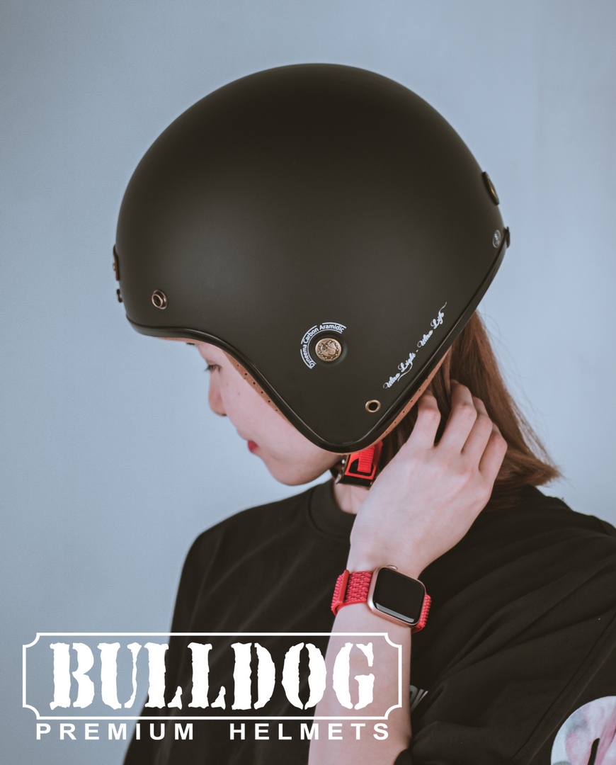 Mũ Bảo Hiểm 3/4 Cổ Điển BULLDOG Heli Sợi Thuỷ Tinh