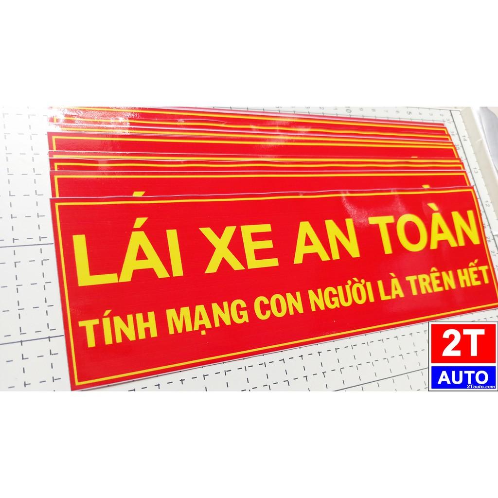 LOGO LÁI XE AN TOÀN - NỀN ĐỎ - NHIỀU KÍCH CỠ, sticker tấm dán lái xe an toàn