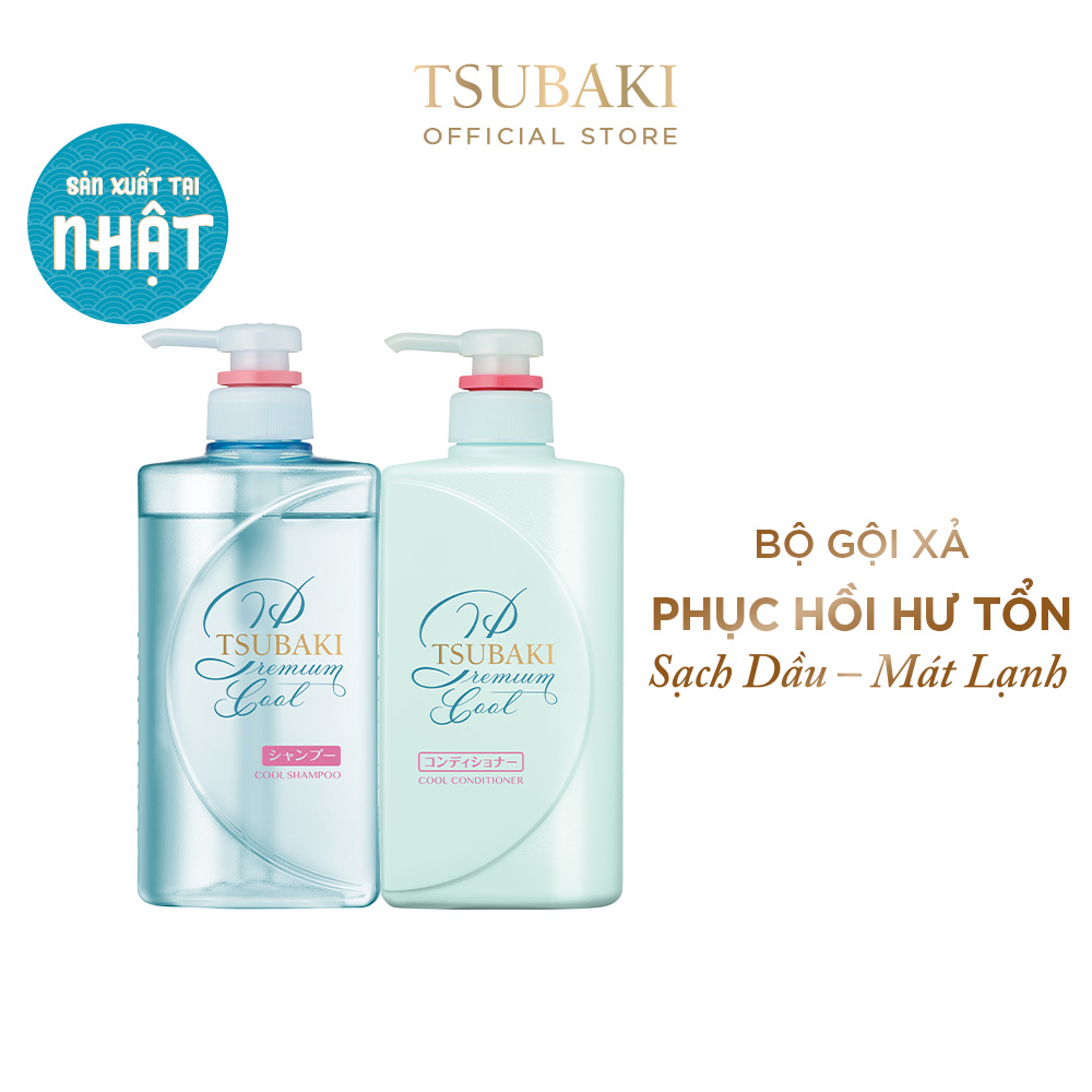 Bộ Đôi TSUBAKI Sạch Dầu Mát Lạnh (490ml/chai)