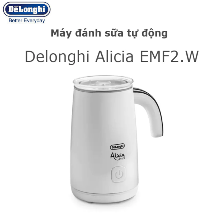 Máy tạo bọt sữa cao cấp Delonghi Alicia EMF2.W 250ml (500W) - Hàng Nhập Khẩu