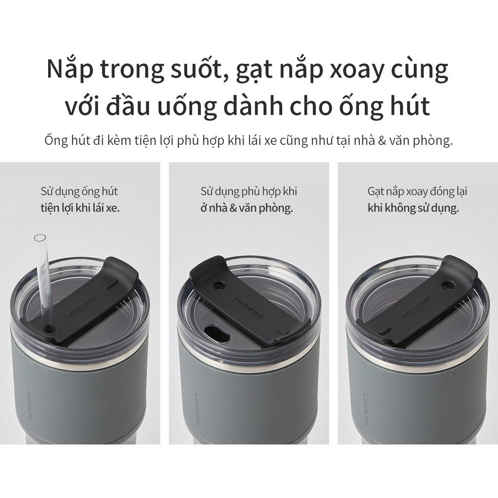 Ly giữ nhiệt Lock&Lock 650ml LHC4277S Metro Drive - Hàng chính hãng kèm ống hút và cọ - Hapos
