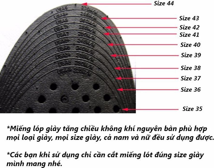 Lót giày tăng chiều cao nguyên bàn 3 lớp 7 cm có lớp đệm khí