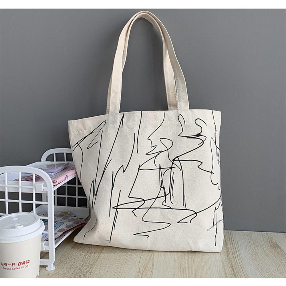 Túi Tote Nữ Thời Trang Hàn Quốc Vải Bố Canvas Màu Kem Dạng Đeo Vai Có Khóa Kéo Ngăn Phụ Trong Đựng Macbook, Laptop. Phụ Kiện Đi Làm Văn Phòng Đi Học Chơi Du Lịch Dã Ngoại Phượt