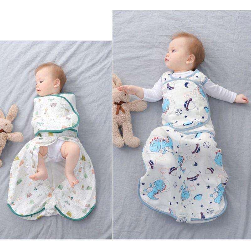 Trẻ Sơ Sinh Đầm Sleepsack Cotton Trẻ Sơ Sinh Viền Cong Túi Ngủ Cho Bé Có Thể Điều Chỉnh 2 Đầu Dây Kéo Bọc Vải