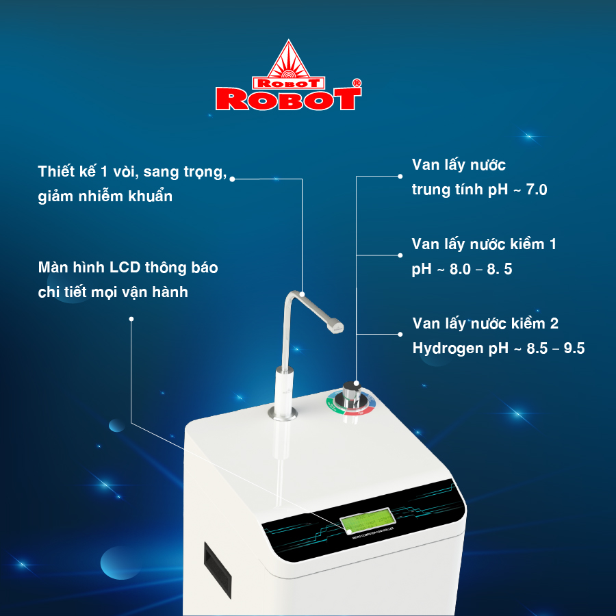 Máy Lọc Nước RO Hydrogen Kiềm ROBOT HydroMega-9 - Hàng Chính Hãng