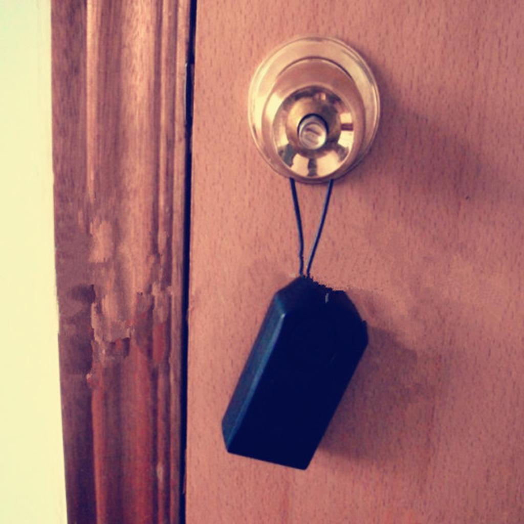 Wireless Door Alarm Door Handle Knob Hanging Alarm Motion Detector Black