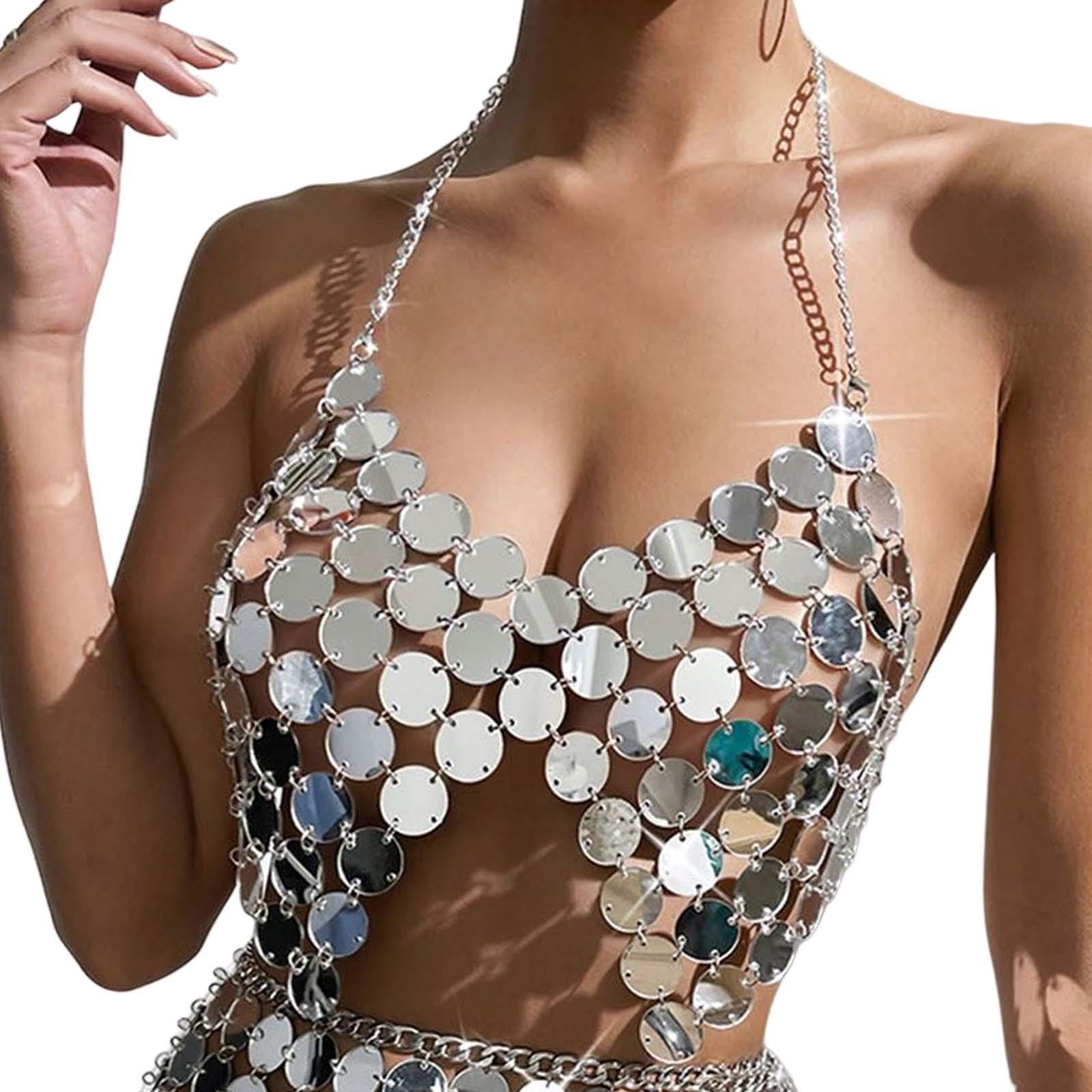 Women Belly Dance Skirt Sequin Crop Top for Beach Dancing Practicing Party