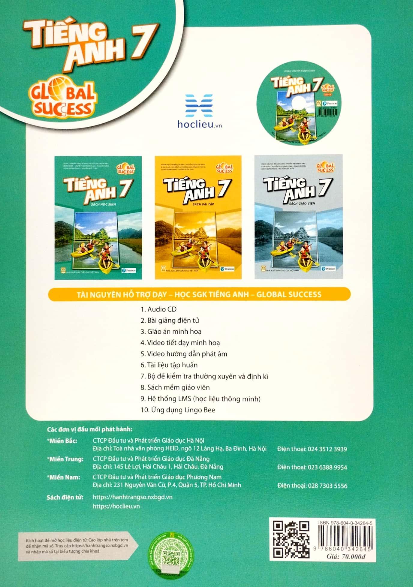 Tiếng Anh 7 - Global Success - Sách Bài học