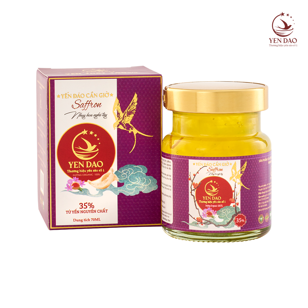 Yến Hũ Saffron Yến Đảo Tăng Cường Sinh Lực, Phục Hồi Sức Khỏe Hộp 6-8 hũ