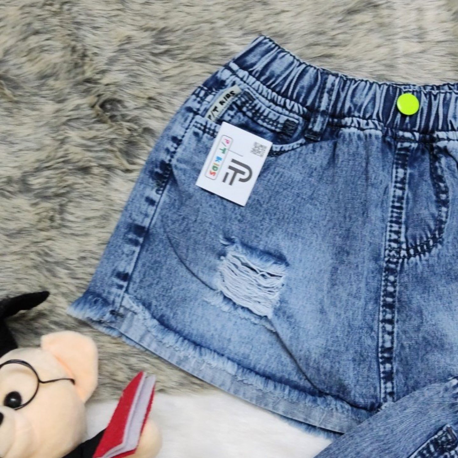 G00000214 Quần short jean giả váy dễ thương cho bé gái